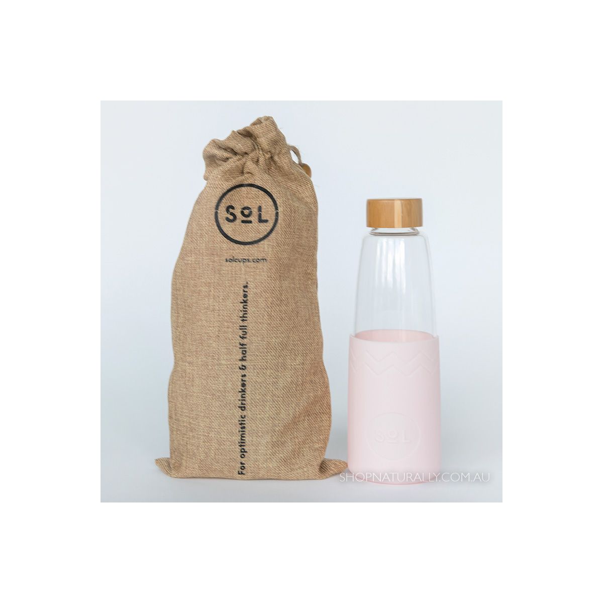 Sol Glass Water Bottle Perfect Pink 850ml