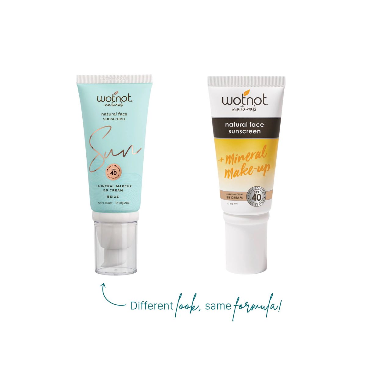Wotnot Natural Face Sunscreen SPF40 & BB Cream 3 Shades