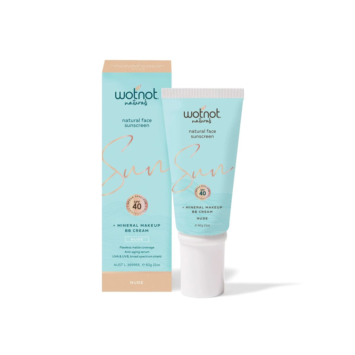 Wotnot Natural Face Sunscreen SPF40 & BB Cream 3 Shades
