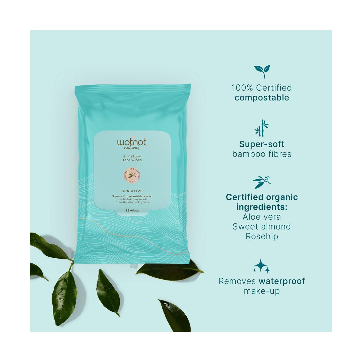 Wotnot Facial Wipes Sensitive 25 Pack