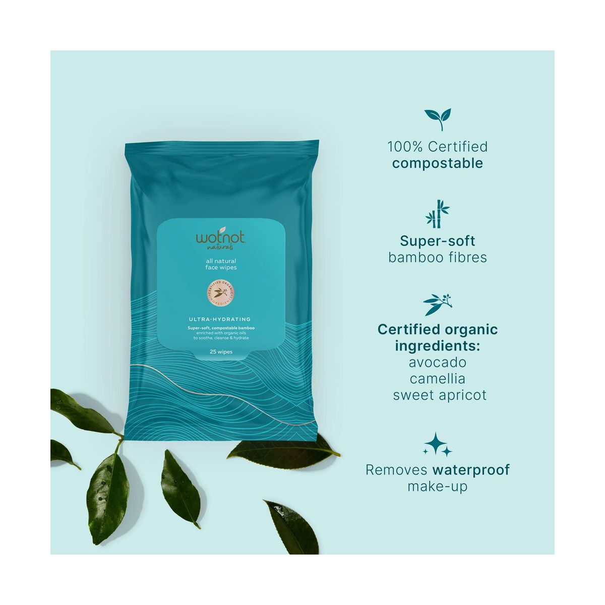 Wotnot Facial Wipes Ultra-Hydrating 25 Pack