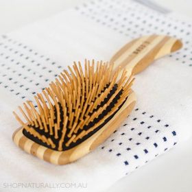 Buy Bass Brushes Bamboo Wood Hair Brush Semi S Shape Online