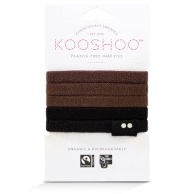 Buy Kooshoo Organic Hair Ties Original Flat Brown Black Online