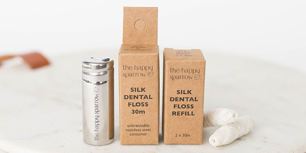 Shop natural and biodegradable dental floss in plastic free packaging