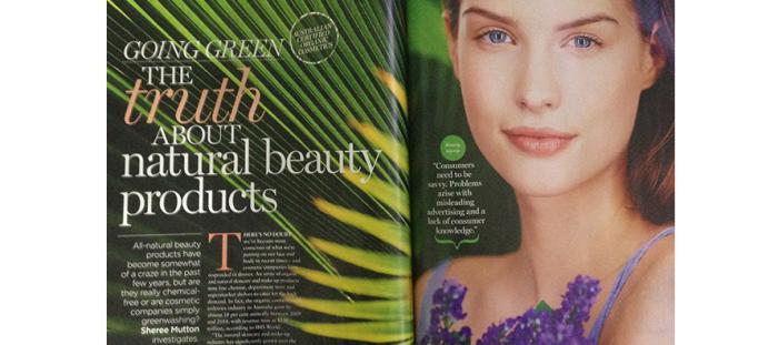 Natural Beauty products mainstream media attention