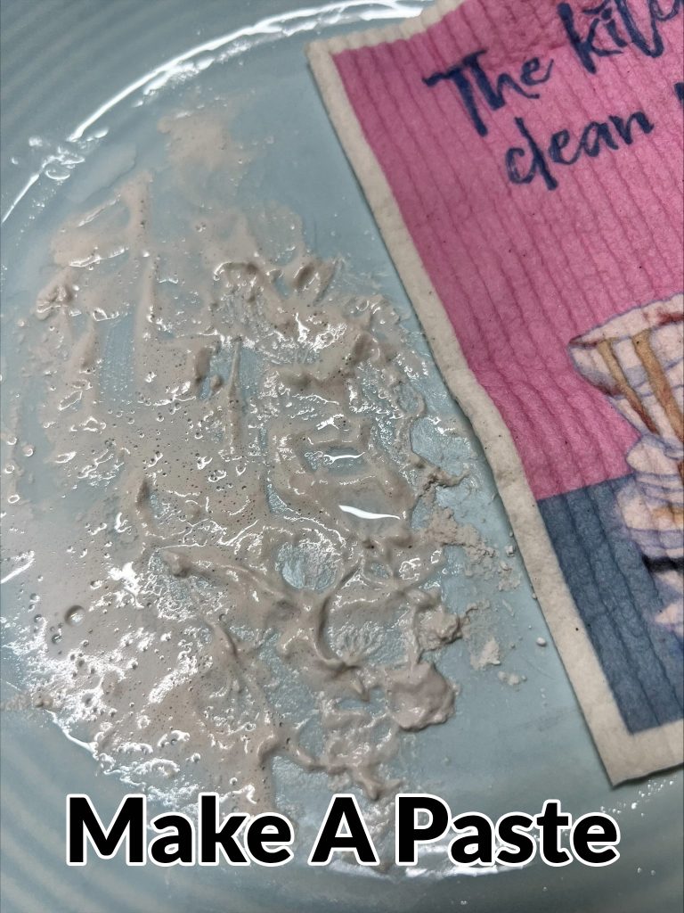 Making a paste with Bon Ami for cleaning