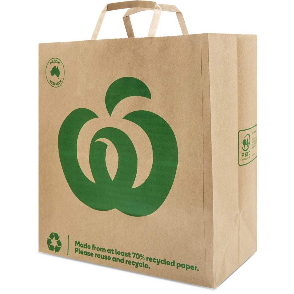 Woolworths supermarket shopping bags