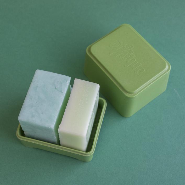 bar soap storage in an enclosed container